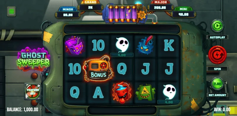 Ghost Sweeper – peamine mängukuva 5x3 võrgustikuga
